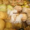 結んだ「糸こん」を関東煮鍋でたいていきます