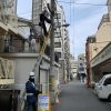 電柱からの光ファイバーの引き込み工事