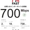 オフィスeo光の回線スピード600-700Mbps出ています